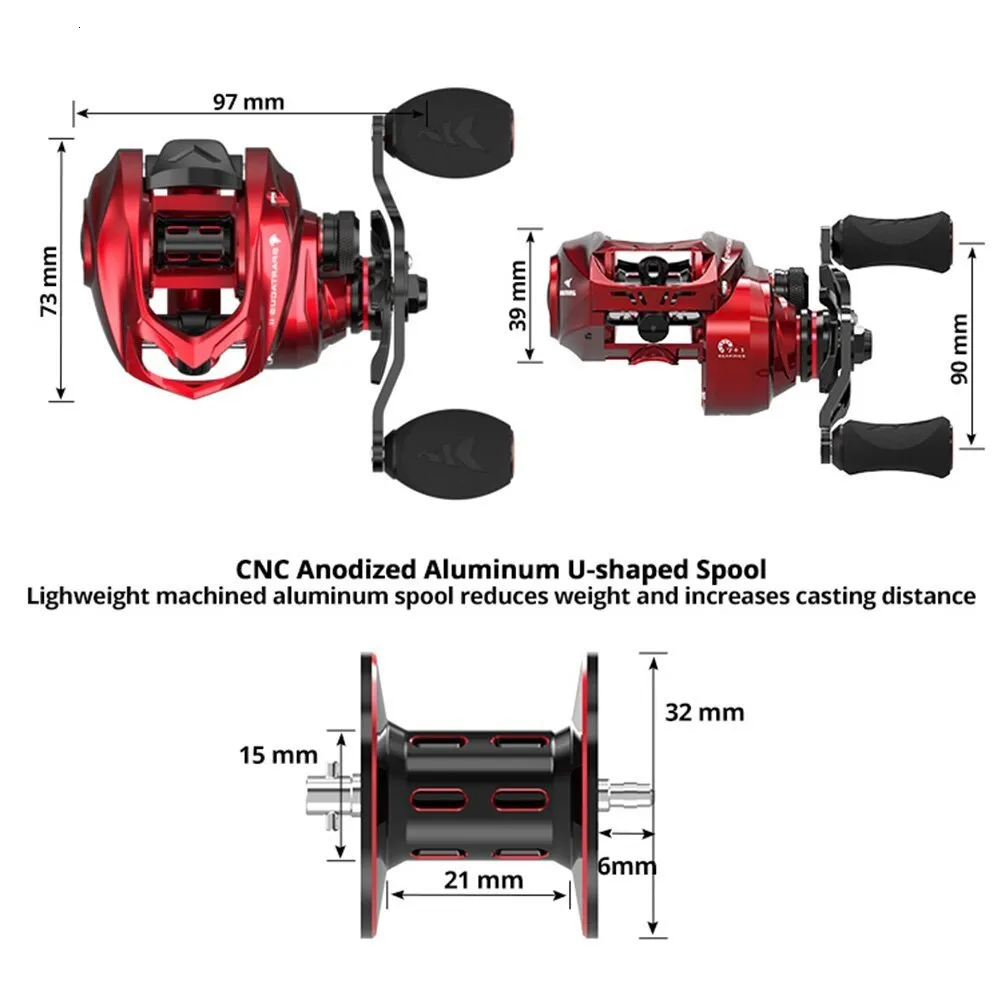 KastKing Spartacus II Red Color Kastking Baitcasting Reels 8KG Max Drag, 71  High Speed Gear Ratio Coil From Zhao09, $17.84