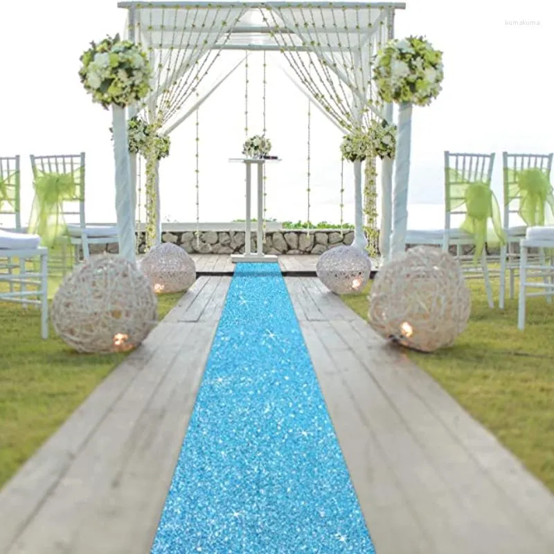 Fontes de festa 10 m/lote decoração de casamento de luxo tapete perolado brilhante corredor t estação pista para layout do local palco