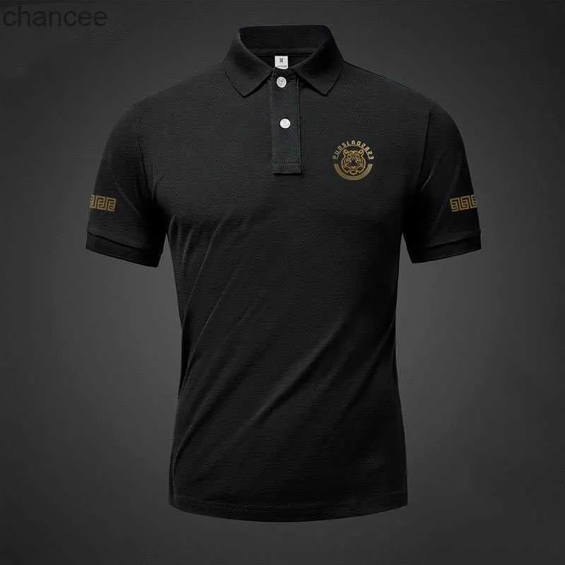 Streetwear Fashion Men Basic Polo Shirts Summer New Outdoor Short Sleeve Tees Male Clothes Loose Cotton Business Casual Top 2023 HKD230825