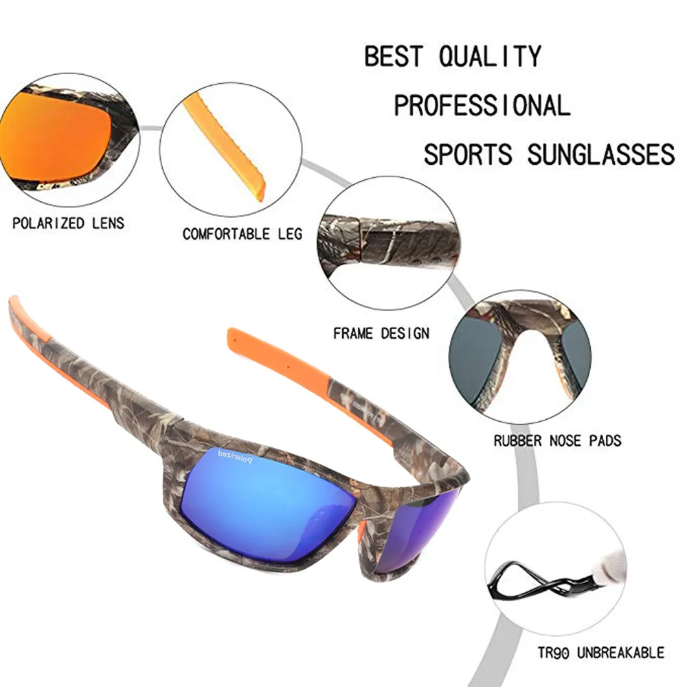 Sunglasses Outdoor Polarized Sunglasses Camouflage Sport Fishing glasses  Goggles Men Women Fish Eyewear Equipment Eyewear 230824
