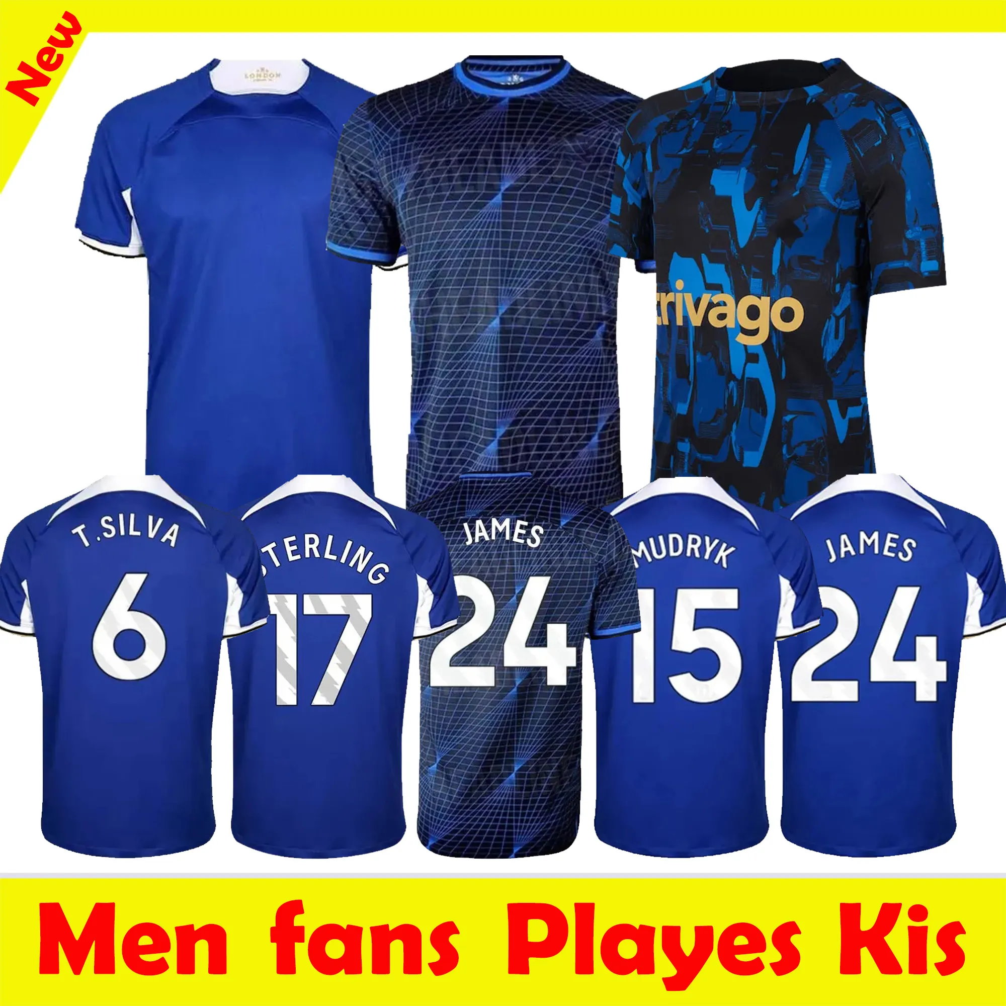 2023 2024 Enzo CFC Nkunku Soccer Jerseys Nkunku Jackson Caicedo Disasi 23 24 Enzo Fernandez Mudryk James Sterling Cucurella Chukwuemeka Shird Men Kids