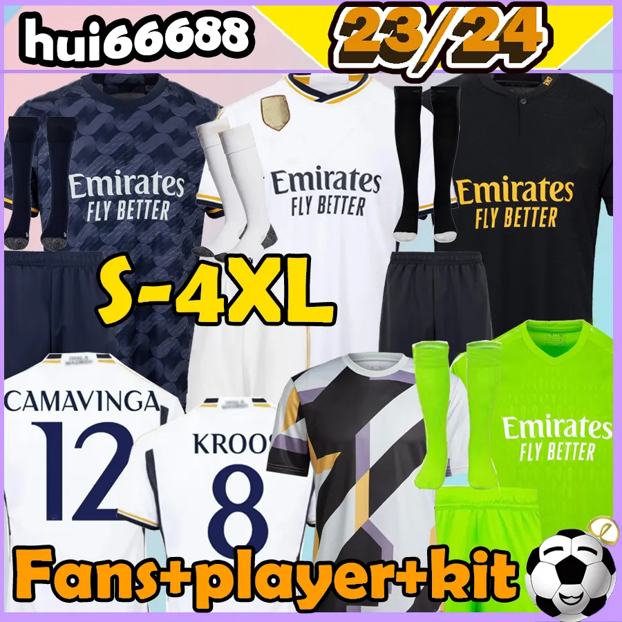 16-4XL 23/24ベンゼマファイナルサッカージャージーリアルヴィニベリンガムモドリックアセンシオマルセロマルセロマルセロカセミロバルベルデチョウアメニファンプレーヤーメンキッドキットフットボールシャツ