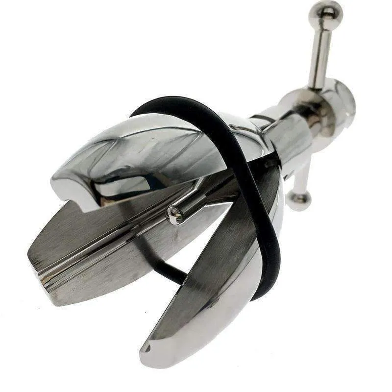expandable anal plug Metal Handcuffs Anal Dilator Expanding Chastity Device Butt Plug Lock Sex  Toys main image 1