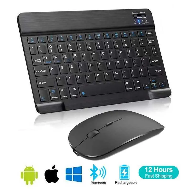 Tastiera senza fili Bluetooth francese spagnolo Azerty russo coreano per iPad Mac PC Tablet telefono cellulare laptop e mouse Mini con N HKD230825. HKD230824