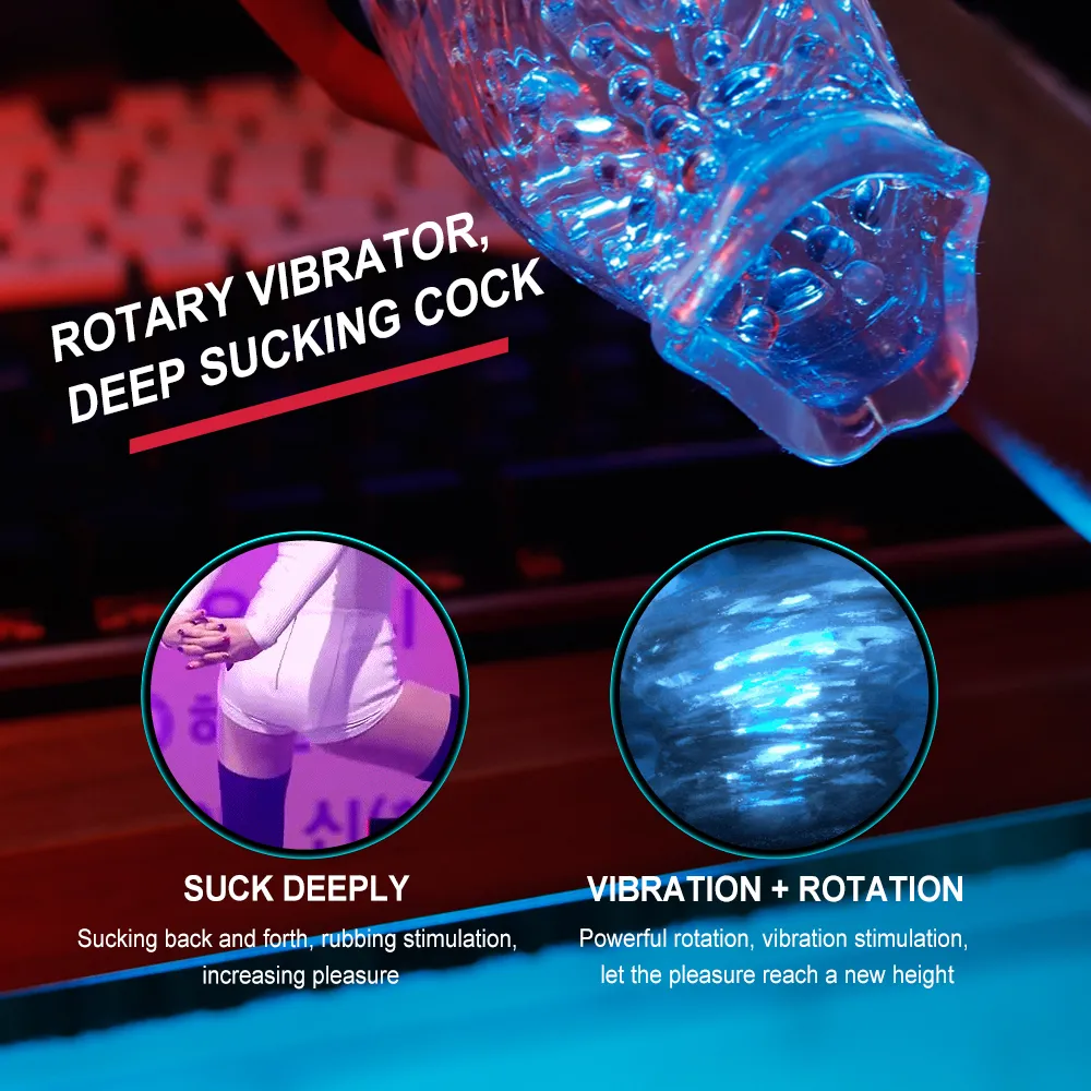 Vibratoren Automatischer Masturbator für Mann Teleskop-Rotationsvibrator Oralsex Eicheltrainer Massage Masturbat_voghion.com