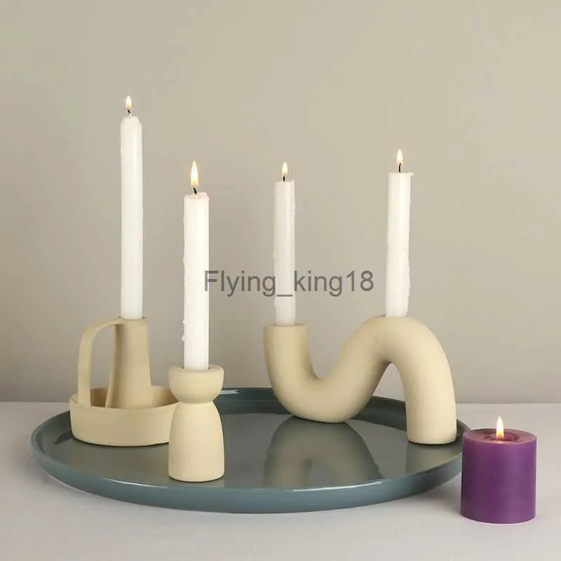 Candle Holder Ceramic Candlestick Wystrój domu aromaterapia świece ślubne stół do dekoracji świecznika ozdoby tabletopa hkd230825