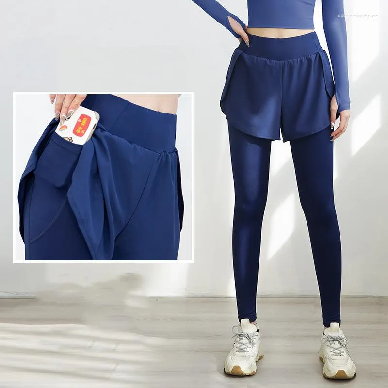 2 In 1 Womens Active Sporty Leggings: Double Layer Running Shorts