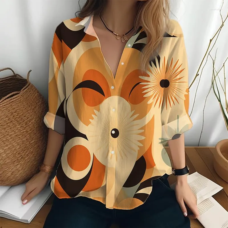 Blusas Femininas Elegantes Camisas Artísticas Rosto Impressão Casual Estilo  Bonito Camisa De Manga Longa Tamanho Grande Feminino Pano Temperamento Topo  De $60,8