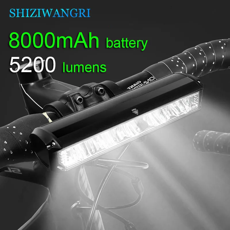 バイクライト8000​​MAH 5 LED 5*P90バイクライト防水USB充電式LED自転車ライト5200ルーメン懐中電灯とヘッドランプパワーバンク230824