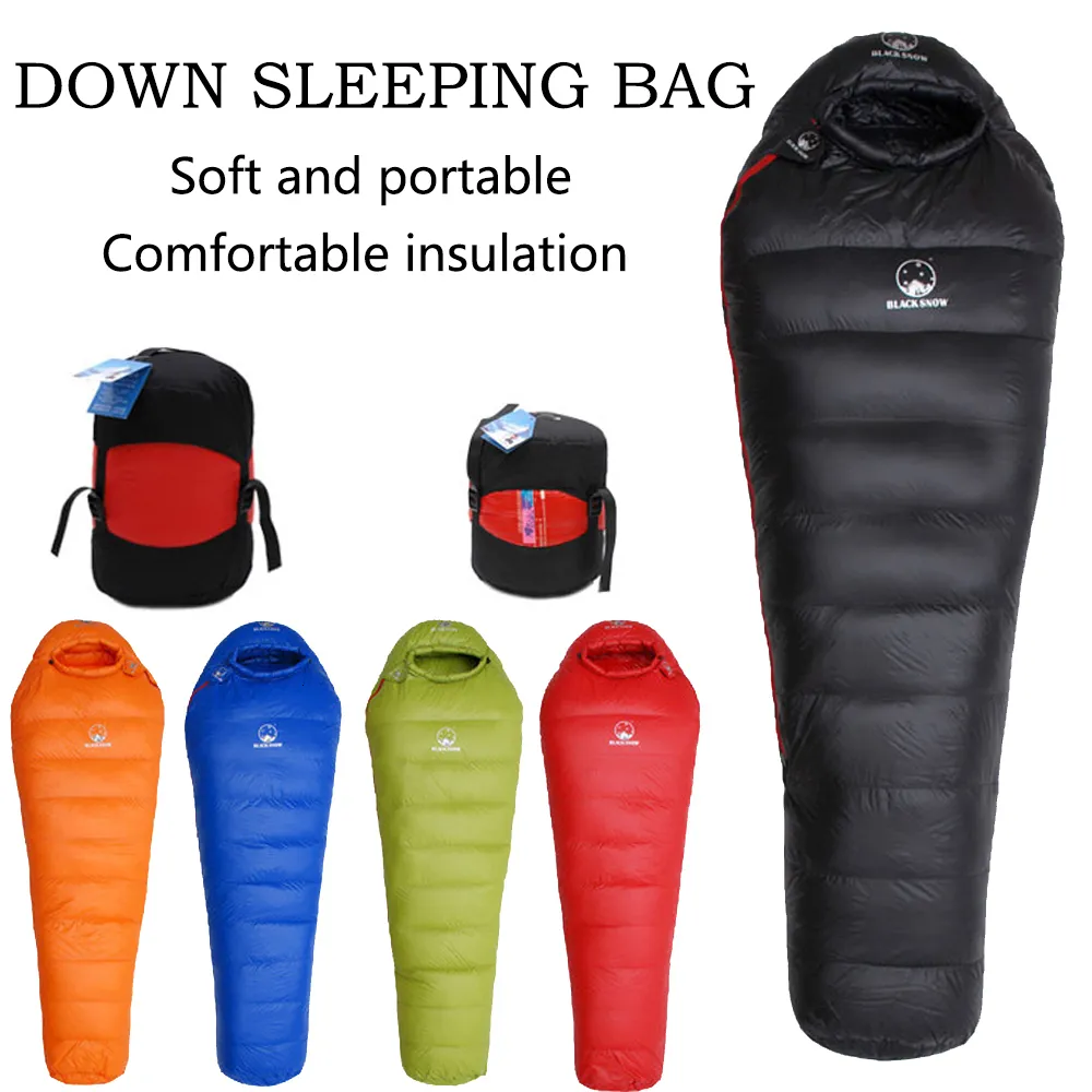 Sleeping Bags Camping Sleeping Bag Very Warm White Goose Down Adult Mummy Style Sleep Bag 4 Kind of Thickness for Autumn Winter Outdoor Travel 230825