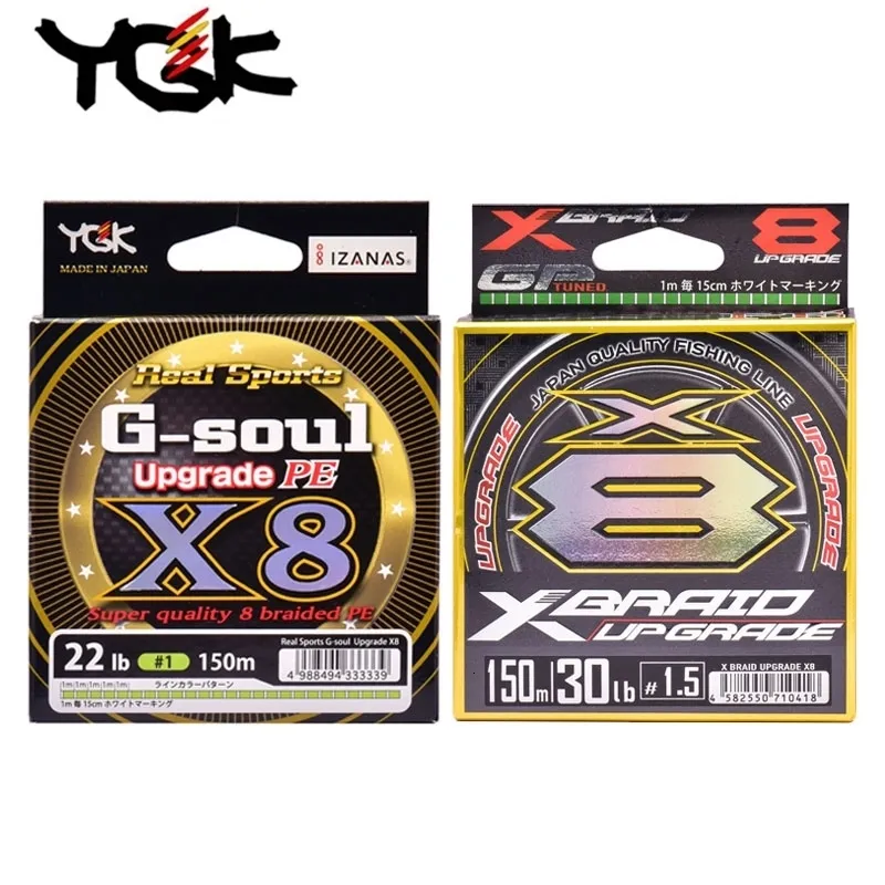 Linha de trança original japonesa ygk g soul x8 pesca 14lb60lb 150m200m xbraid atualização multifilamento linhas 230825