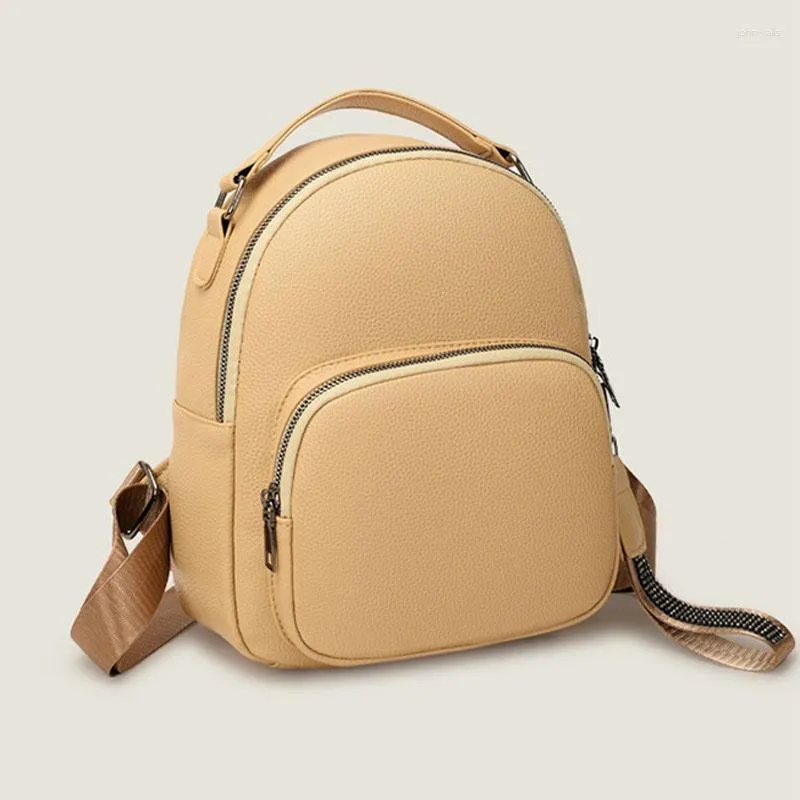 Sacs d'école sac à dos portable pour dames mode coréenne fermeture éclair en cuir PU petit sac porte-monnaie Mini femme