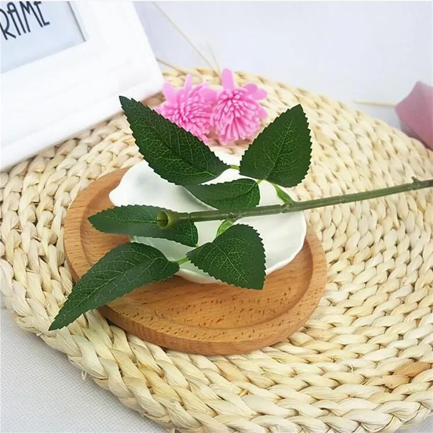 25 cm Artificial rose stems Simulation Of Artificial Plastic Stem Leaves Rose Stem Silk Wedding Decoration Holding a Rose Flower G2895