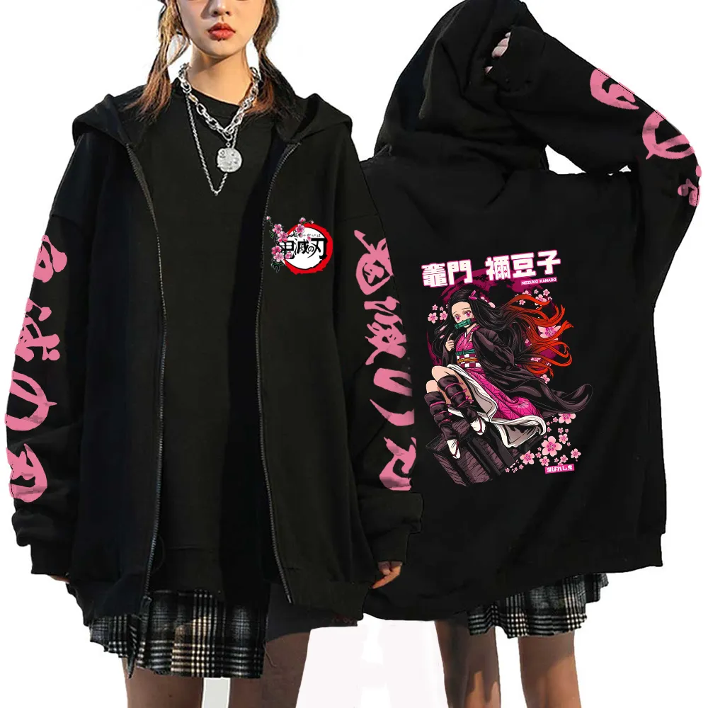 Économisez gros sur les achats en gros de Zip Up Hoodie Anime Sweat Shirt À  Capuche D'anime Veste Zip Up En Polaire Féminine Avec Imprimé Graphique