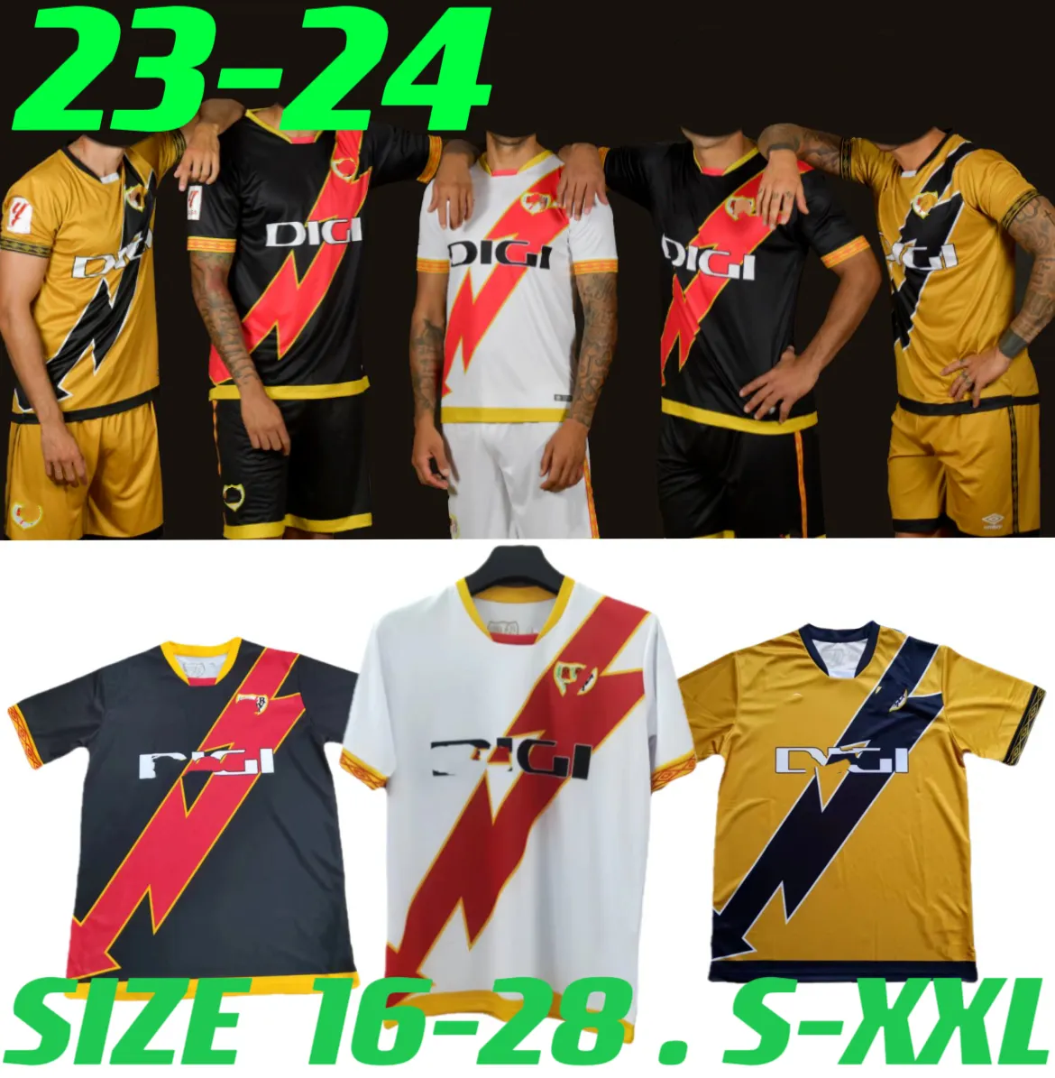 2023 2024 Rayo Vallecano FALCAO R.D.T maglie da calcio PALAZON GARCIA SANCHEZ MARTIN TREJO CISS MONTIEL LEJEUNE 23 24 casa lontano uomo bambini Kit maglia da calcio S-XXL