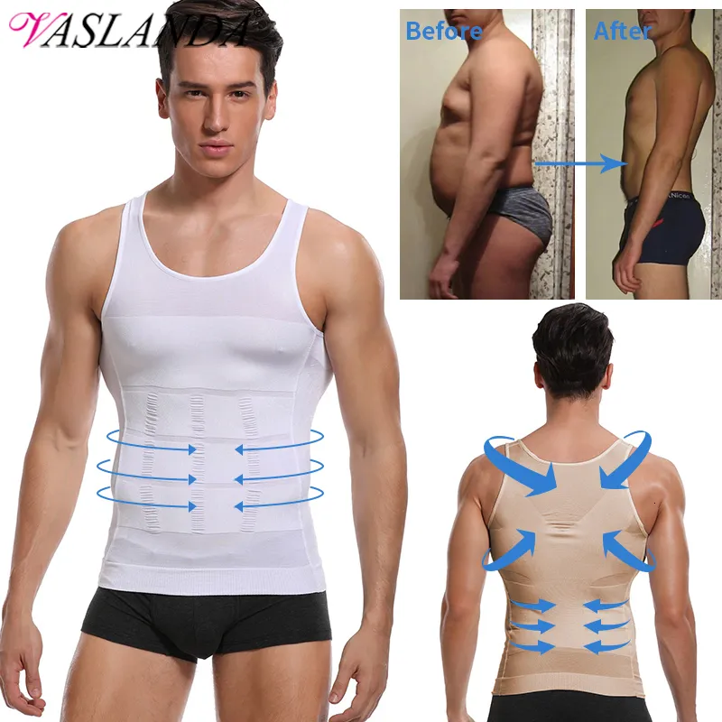 Waist Tummy Shaper Men Body Shaper Slimming Vest Waist Cincher Corset Tummy Abdomen Corrector Compression Vest Body Shapewear Fitness 230824 From 8 12 DHgate