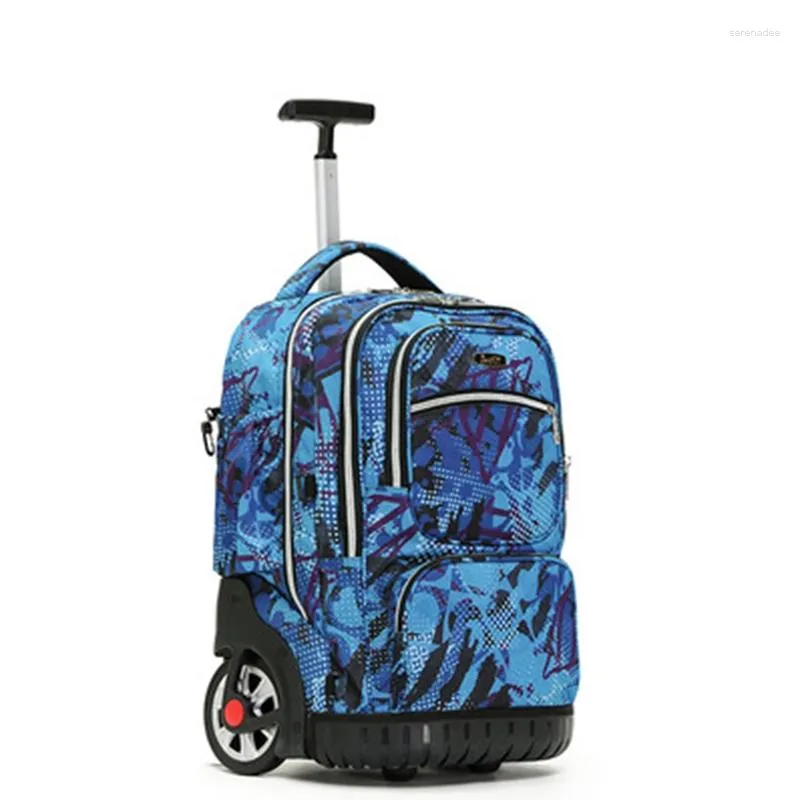 Torby szkolne torba plecaka wózka dla nastolatków 19 calowych Rolling Wheeled Boys Koła dla dzieci