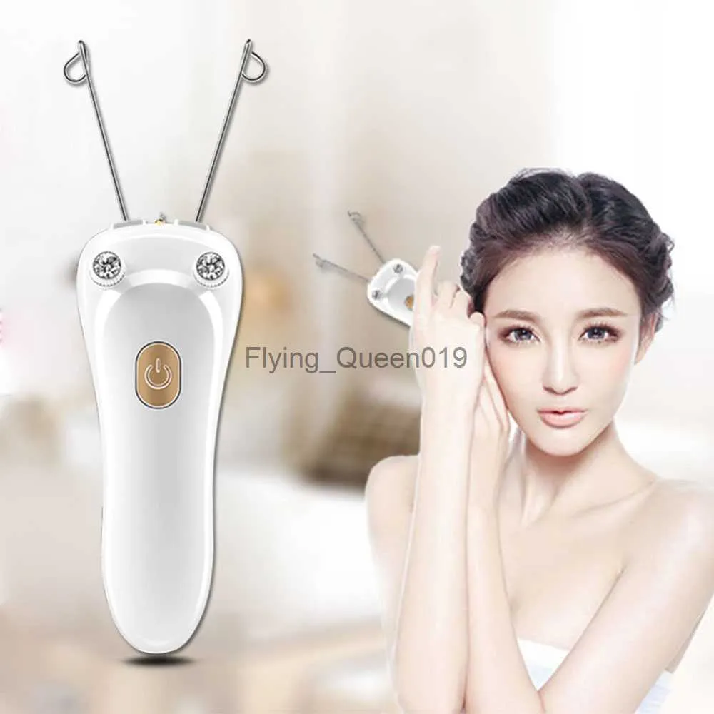 مزيل الشعر الكهربائي المرأة الجمال epilator USB قابلة لإعادة الشحن سيدة ماكينة حلاقة أجزاء الجسم القطن الخيط DEPILATER رعاية الجمال HKD230825