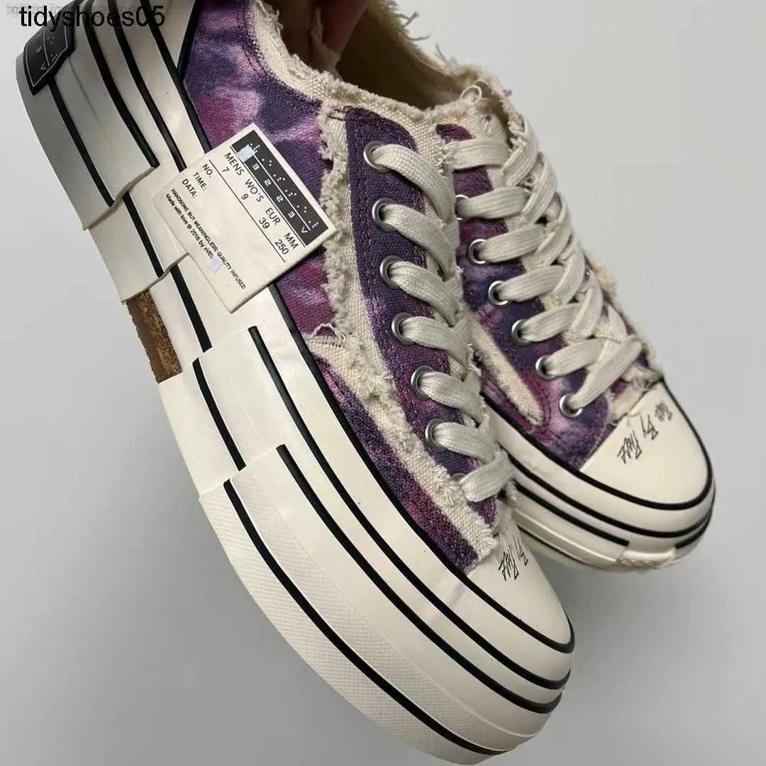 Xvessels/Schiff Wu Schuhe Jianhao's Hip Hop 3 CO Branded Purple Tie Dye Low Top Vulcanisierte Leinwand für Männer und Frauen Bettler
