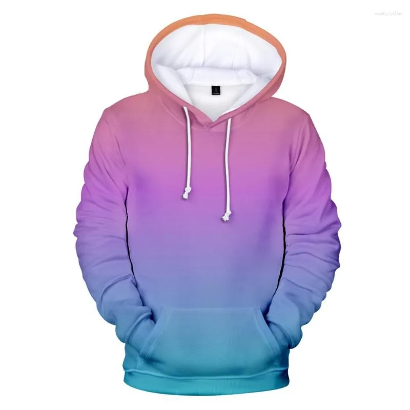 Hoodies masculinos 3D Homens Mulheres Moletons Personalizado Colorido Gradiente Com Capuz Cor Sólida Menino / Meninas Polluver Roupas de Inverno