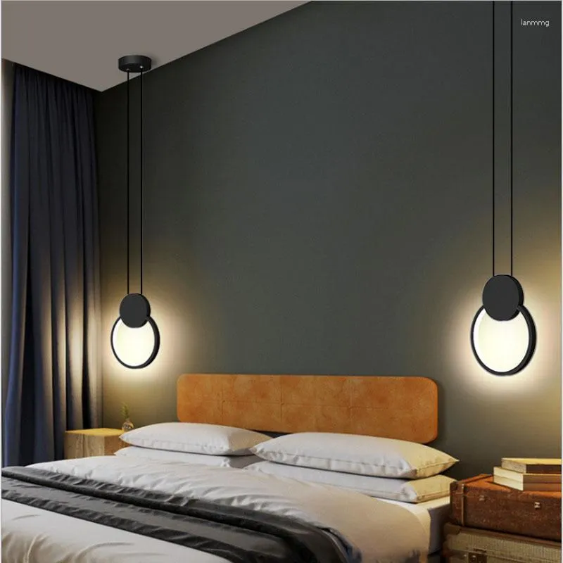 Vägglampa rum dekorationer sängen ljus sovrum enstaka ljuskronor aluminium minimalistisk dekor hänge AC85-265V