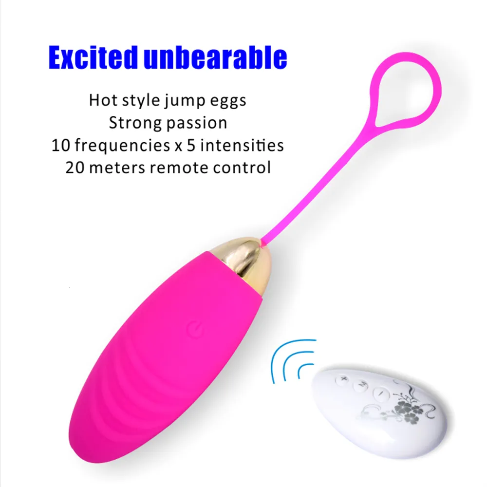 Silikon jump egg vibrator med trådlös klitorisstimulator_voghion.com