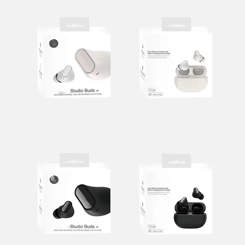 Apple TWS Studio Wireless Earuds Earphone Bluetooth Sport hörlurar Buds+ In-Ear med laddningsbox