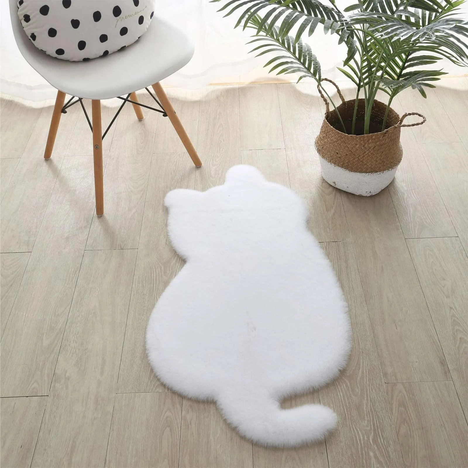 Cat Rug Real Cute Cat Rug - Soft Fluffy Faux Fur Area Rug, Shaggy Bedroom Accent Rug ...