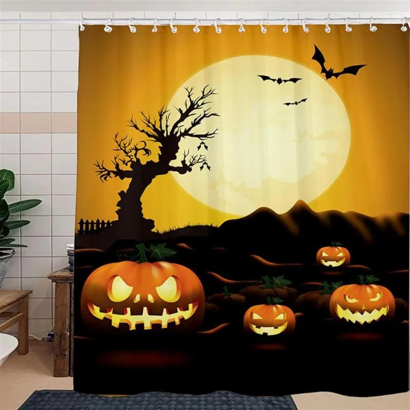 Tende da doccia Tenda durevole Halloween spettrale imposta decorazioni in tessuto impermeabile per il bagno domestico interno