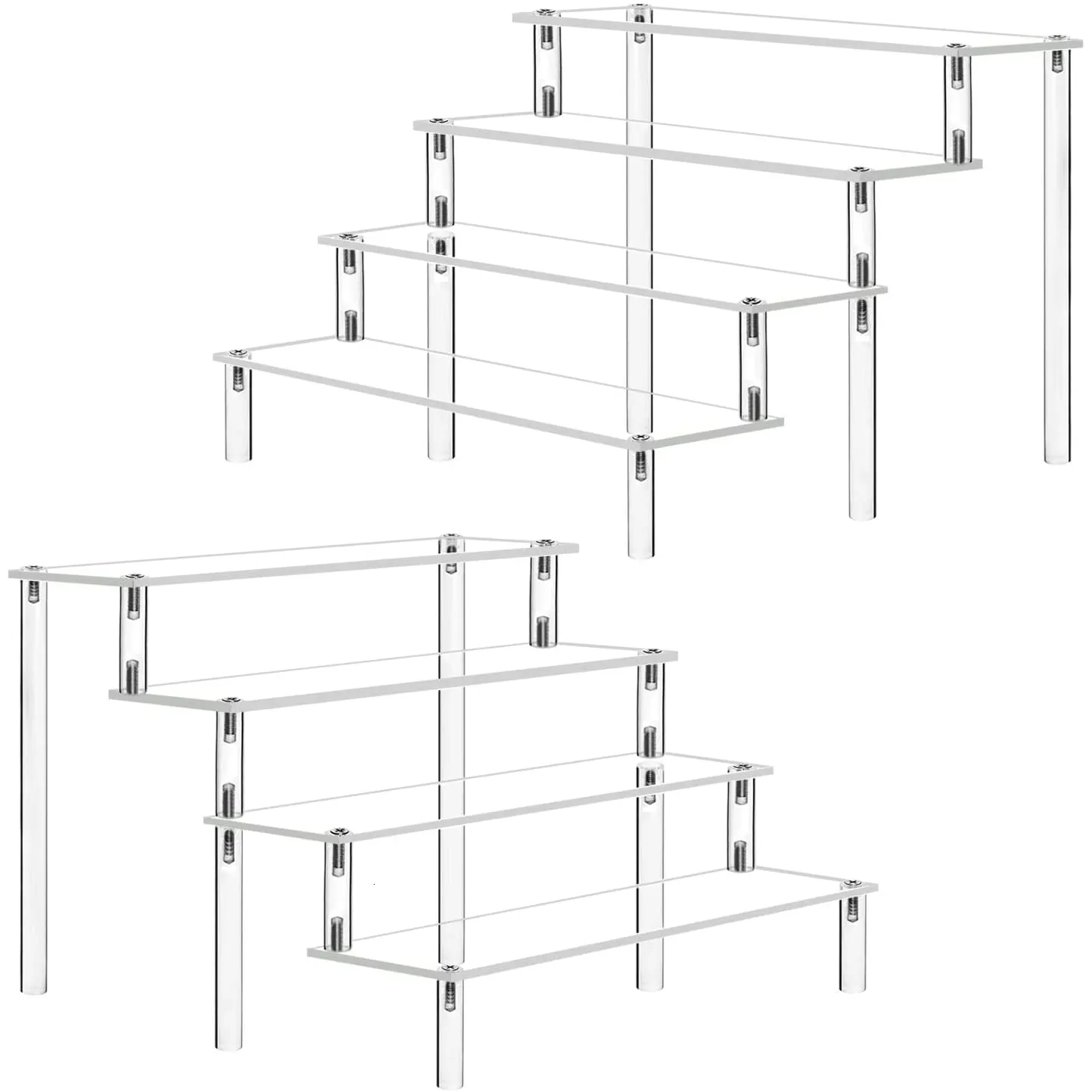 Titulares de armazenamento Racks 15 Tier Acrílico Display Stand Clear Display Riser Rack para Cupcake Perfume Boneca Decoração e Organizador Pop Figuras 230824