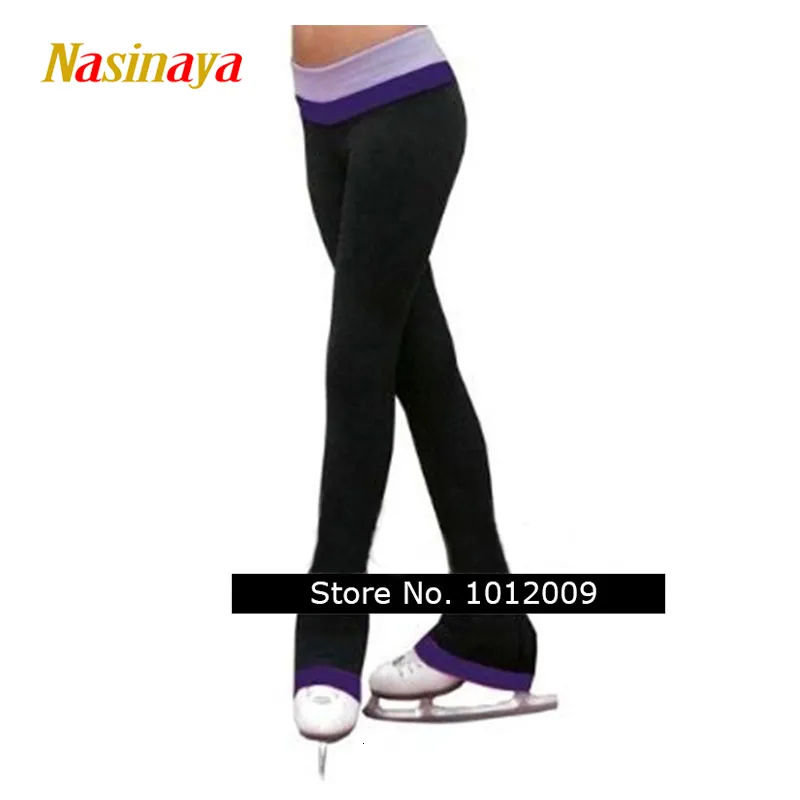 Body Mechanics Vêtements Compétition de patinage artistique Match d'entraînement Pantalon noir pour femme Patinaje Gymnastique rythmique Serré Chaud Laine Couleur Ceinture 230825