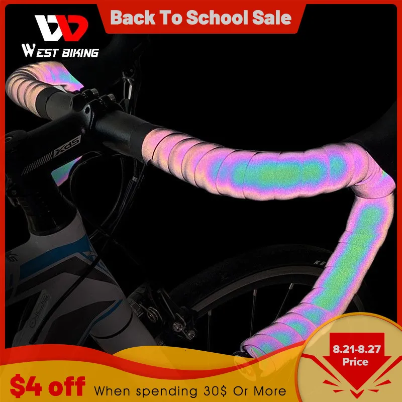 Bike Handlebars Components WEST BIKING Reflective Bike Handlebar Tape Quality EVA Shockproof Bike Cycling Bar Tape Wrap With Bar Plugs Bicycle Accessories 230824 From 10 68 DHgate