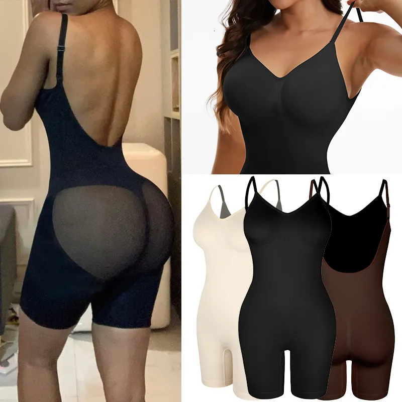 Waist Tummy Shaper Women Seamless Bodysuit Slimming Shapewear Modeling Straps Low Back Trainer Underwear Backless Sexy Fajas Colombiana 230825