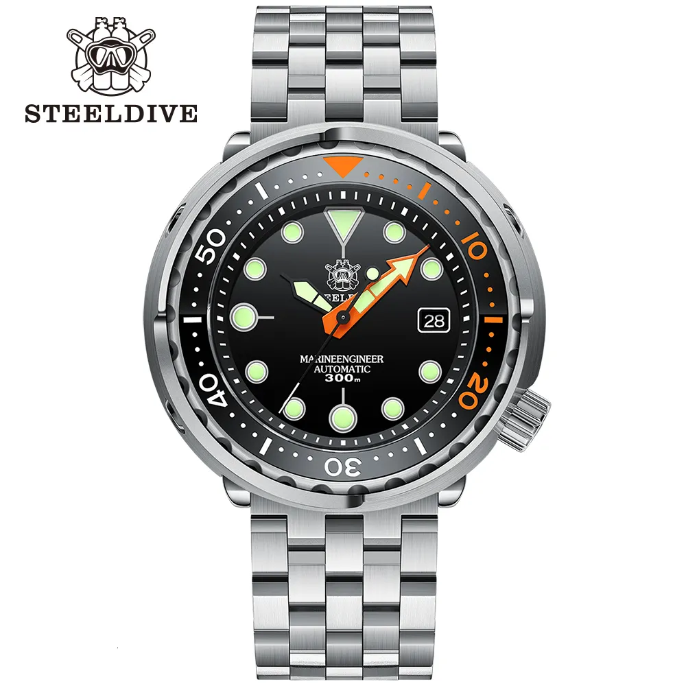 Wristwatches Tuna Can Classic Watch For Men STEELDIVE SD1975C Super Luminous Ceramic Bezel 300M Waterproof NH35 Movement Dive Wristwatch 230824