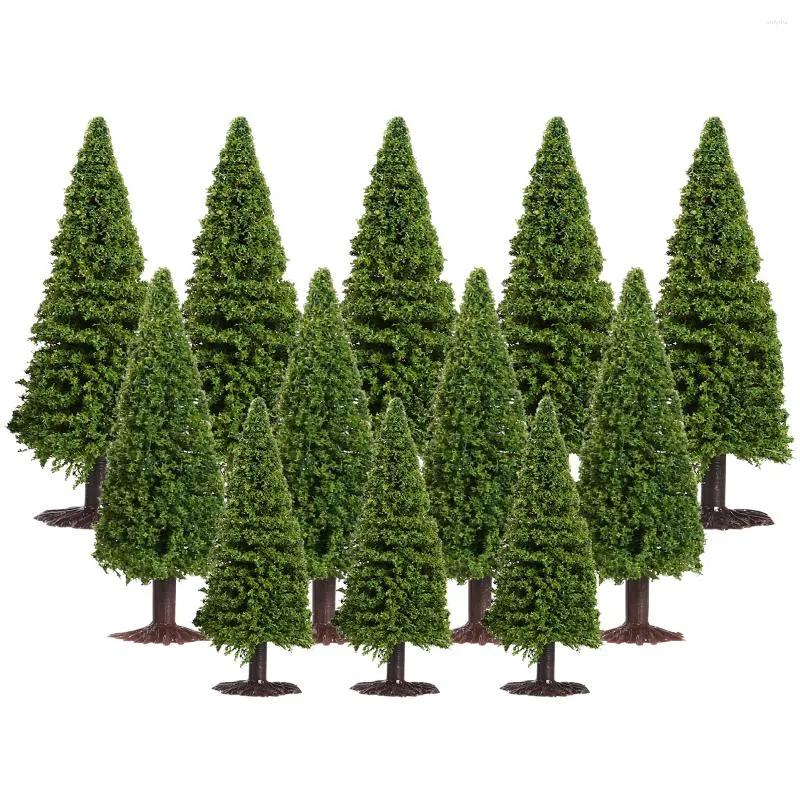 Decorative Flowers 15pcs Frosted Model Trees Miniature Train Railways Architecture Tree Railroad For DIY Craft Scenery Landscape