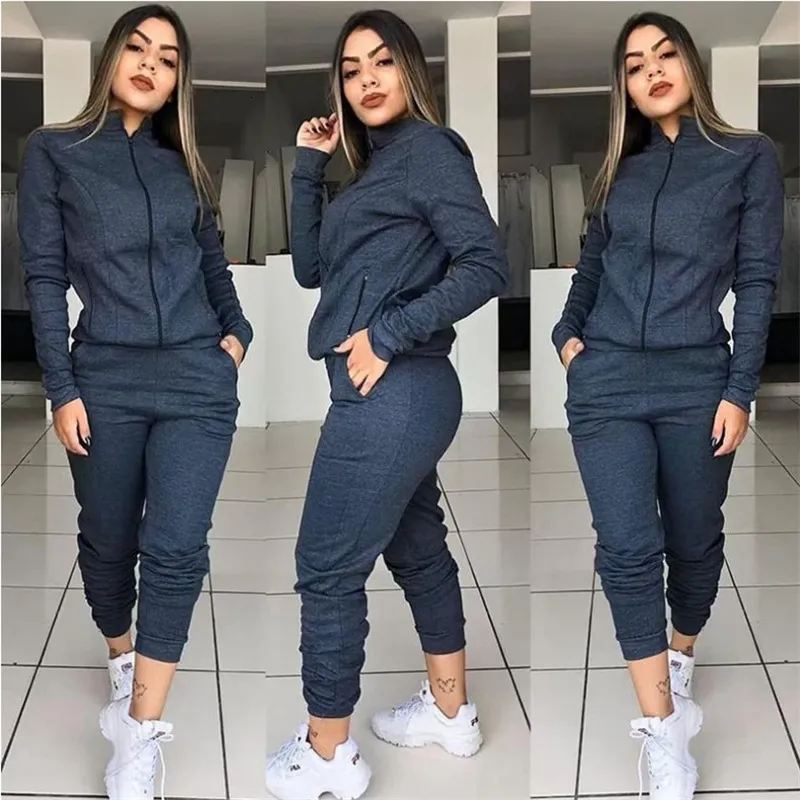 Mulheres Tracksuits Joggers Mulheres Set Moda Mulheres Tracksuit 2 Piece Sweat Suit para Sportwear Sport Gym Set Two Piece Set Winter Matching Set 230824