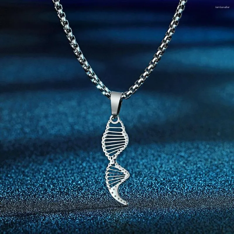 Pendant Necklaces Todorova Stainless Steel DNA Double Helix Necklace For Man Molecules Choker Science Jewelry Teacher Gift