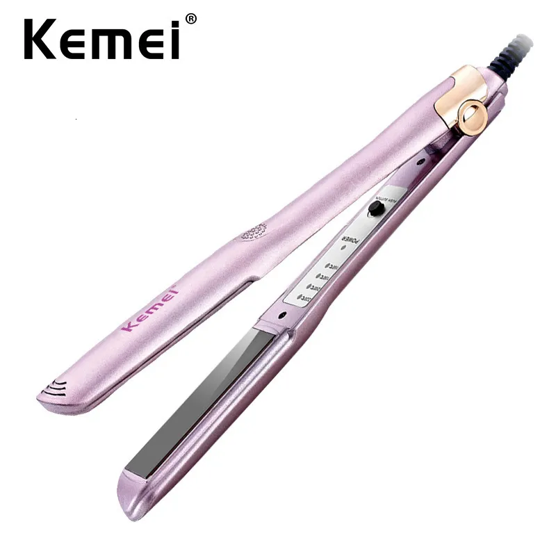 Hair Straighteners KEMEI Tourmaline Ceramic Iron Straightener Straightening Small Splint Plug in Wet and Dry Styling Tool KM 852 230825