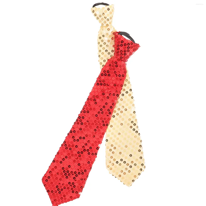 Cravates d'arc 2 pièces Cravate de jeu de rôle Cosplay Cravate Prop Corbatas de Hombre Costume de paillettes Décor Business Fashion