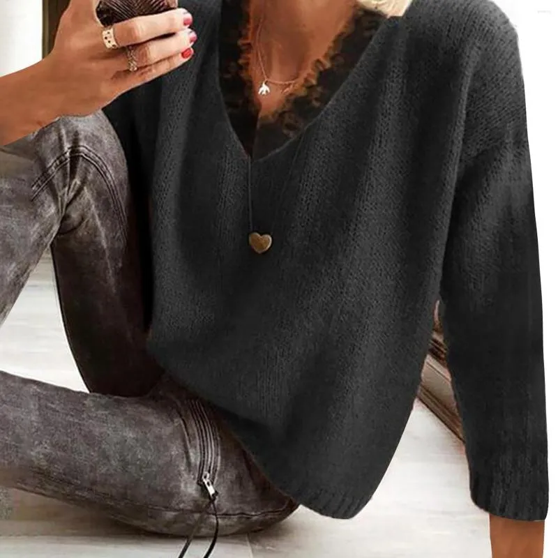 Kadınlar için Kadın Sweaters Örme Kroveri Kadınlar Dantel Boyun Jumper Sweater Kadın Sonbahar Kış Kırüş Sıcak Üstler Artı Beden Sokak Giysesi