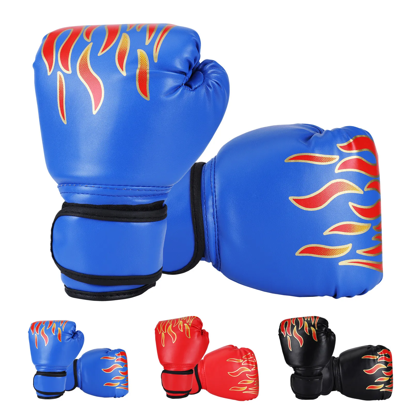 Luvas esportivas crianças boxe crianças treinamento de perfuração sparring confortável ajustável luvas de combate protetor de mão preto 230824