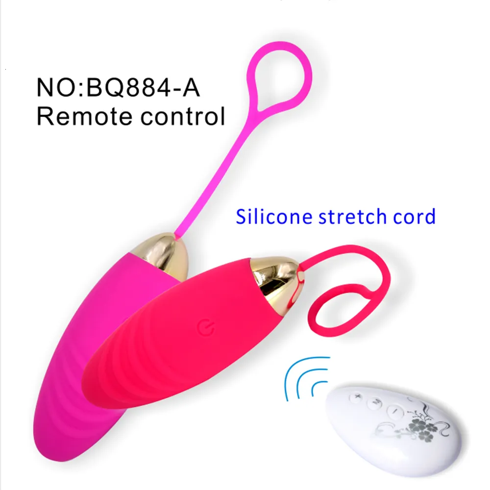 Silikon jump egg vibrator med trådlös klitorisstimulator_voghion.com