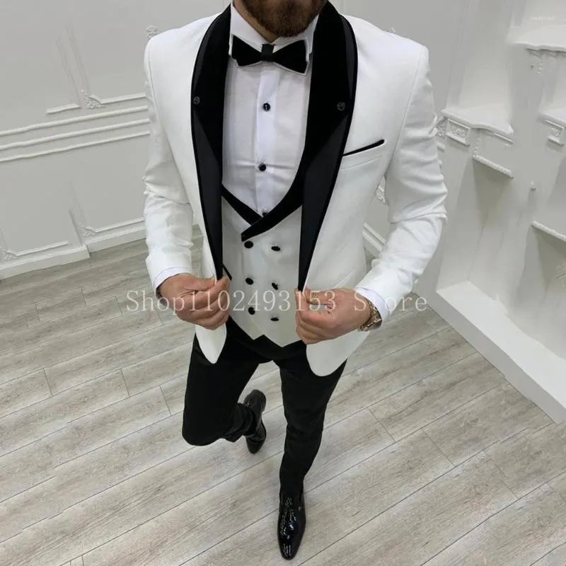 Costumes pour hommes sur mesure 3 pièces mâle pour mariage coupe ajustée élégant formel hommes vêtements De marié Blazer gilet pantalon Trajes De Hombre