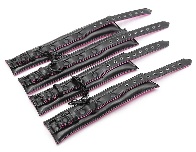 Bondage Bdsm Set For Couples Leather Restraints Collars Cuffs_voghion.com