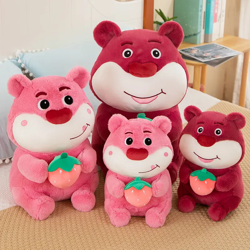 Wholesale cute pinkred Bear plush toy children's game Playmate Holiday gift doll machine prizes