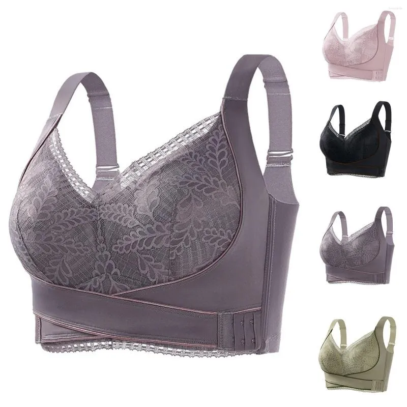 Comfy Lace Corset Bra With Side Buckle For Women Slim, Breathable