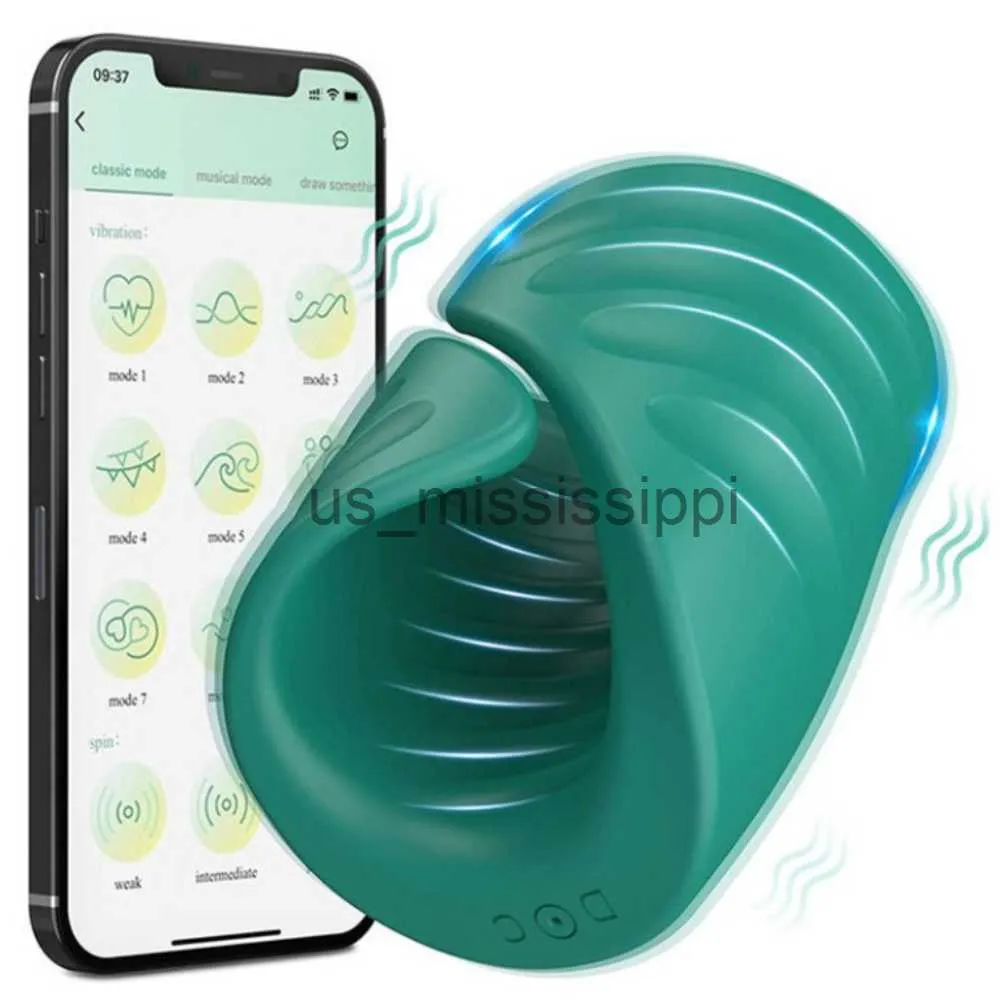 Autres articles de beauté de santé Bluetooth APP Vibromasseur de pénis pour hommes Masturbateur Mâle Masturbate Vibrateur Pénis Retard Formateur Machine Glans Masseur x0825