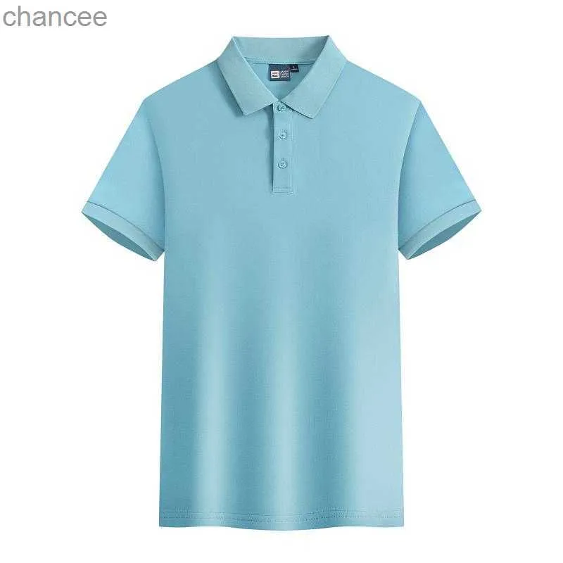 Wysokiej jakości męska bawełniana spandex koszulka polo 2023 Summer Nowy wysokiej klasy oddychający biznesowy koszulka z krótkim rękawem HKD 230825.