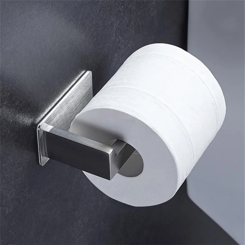 304 Stainless Steel Toilet Paper Holder Durable Wall Mounted Roll Paper Organizer Towel Rack Bathroom Tissue Holder Y200108305M