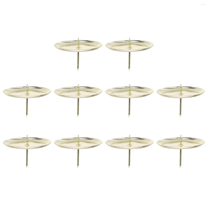 Candle Holders 10 Pcs Holder Decorative Round Candlestick Home Gold Fireplace Iron Halloween Garland